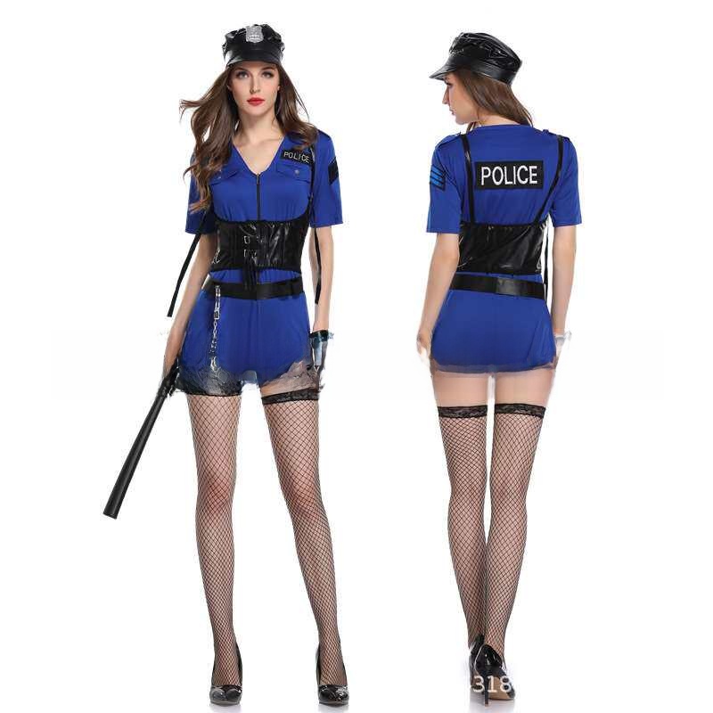 Ethnic Wear Fashion Brand - Halloween Police Woman Uniform Seductive Makeup