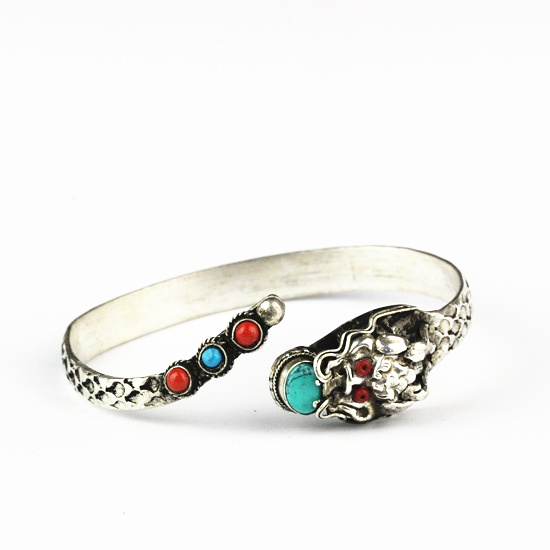 Ethnic Fashion Com - Tibetan Bangles Metal Copper Dragon Amulet