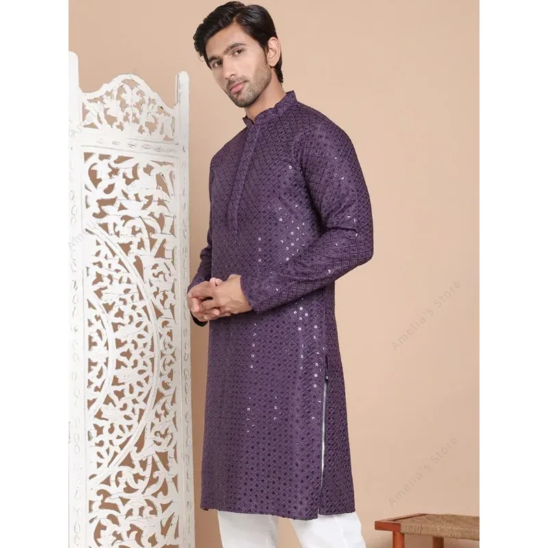 Indian Men's Kurta Tunic Cotto - Kurta Men Cotton ulasan dan harga
