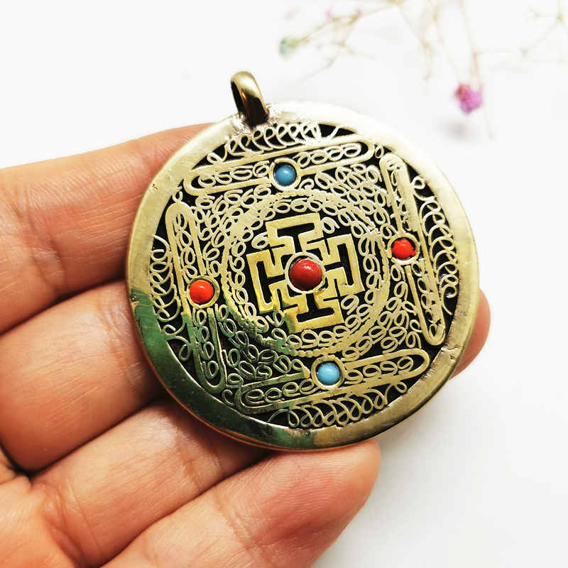 Tibetan OM Mantras Amulet Copp - Ethnic Fashion Com ulasan dan harga