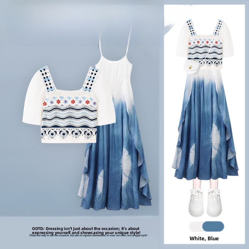 Retro Hooked Floral Short Slee - Ethnic Fashion Dress ulasan dan harga