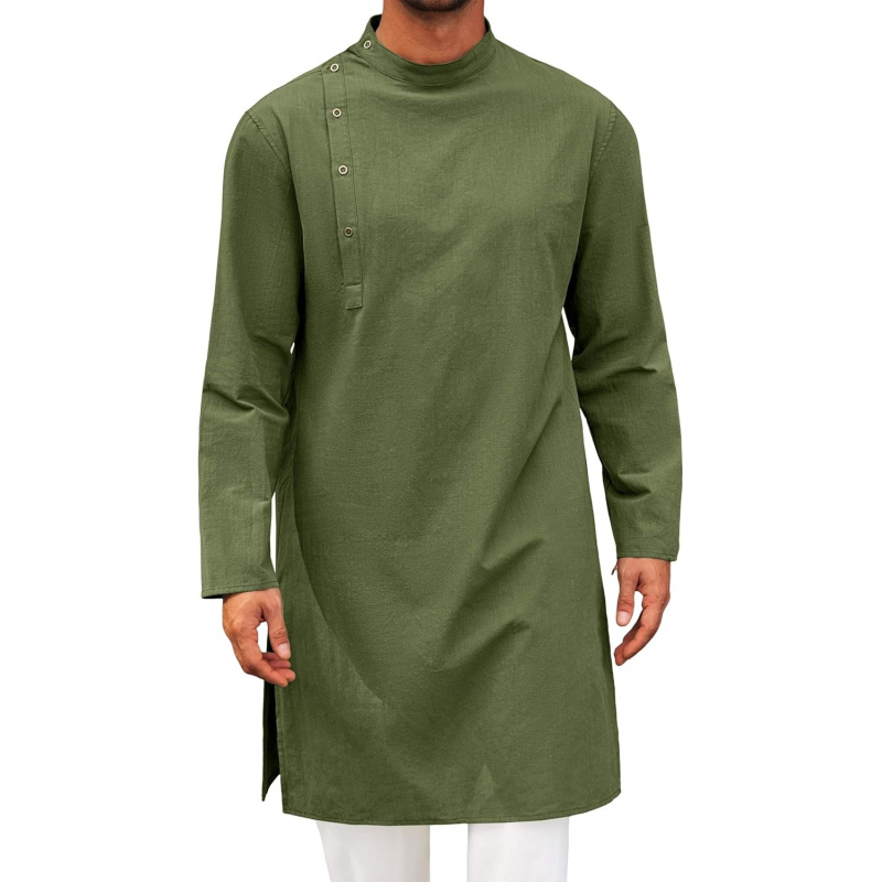 Mens Kaftan Thobe Robe Long Sl - Kurta Men Cotton ulasan dan harga