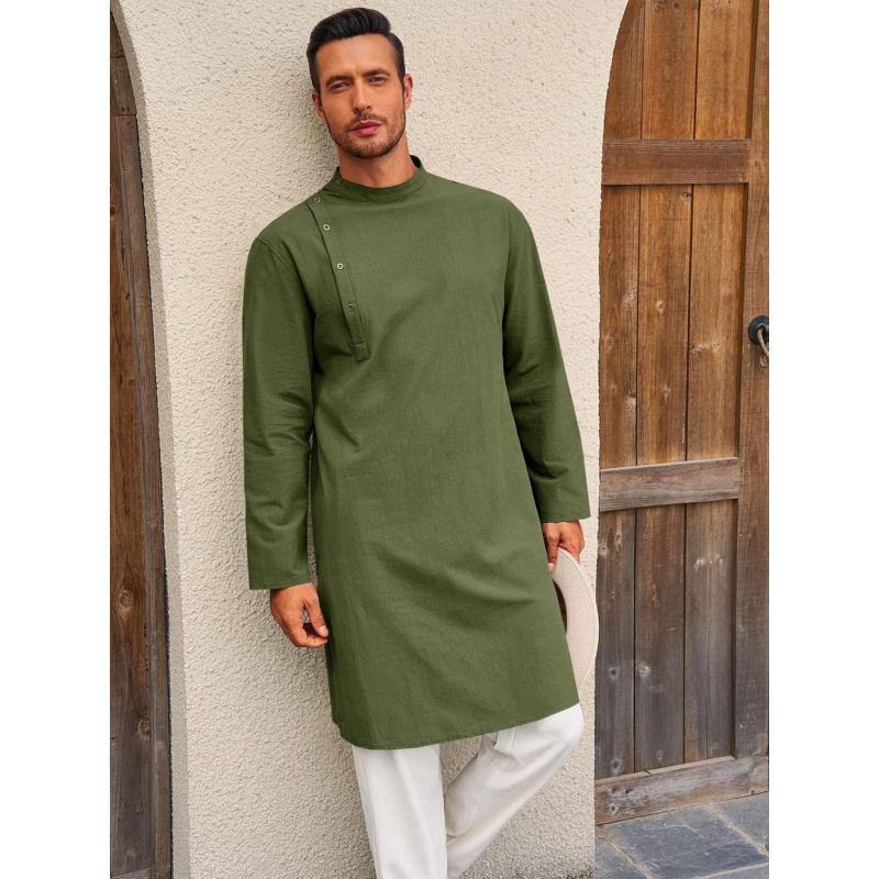 Mens Kaftan Thobe Robe Long Sl - Kurta Men Cotton ulasan dan harga
